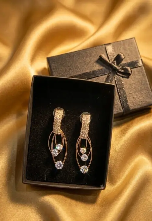 Crystal Long Drop Earrings 