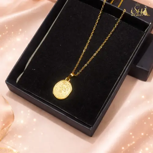 Gold Coin Rose Nacklace