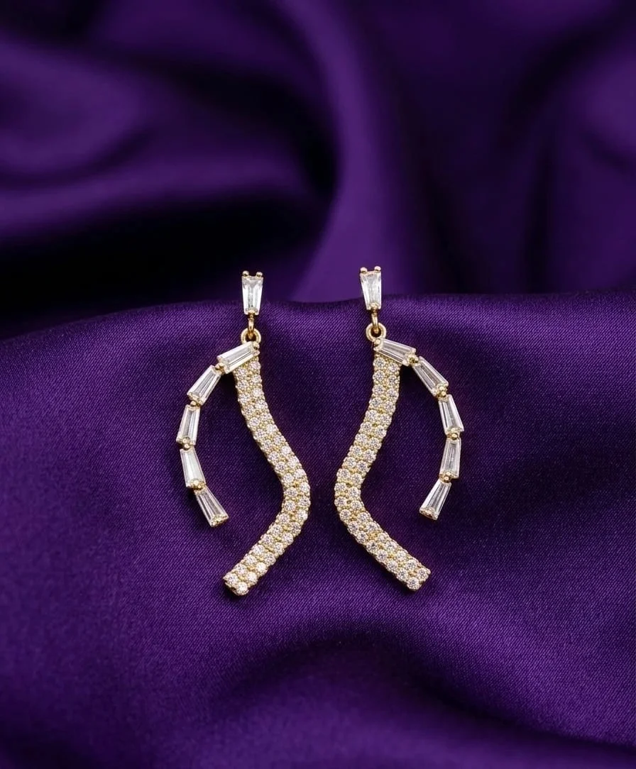  Crystal wavy earrings