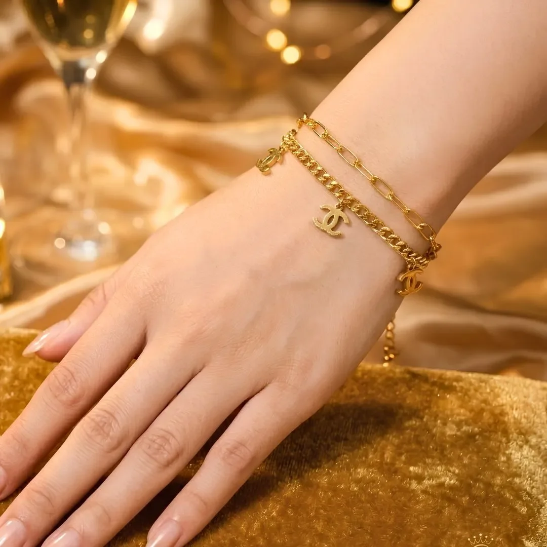 Artisttics Puzzle Nacklace,Double Chain Bracelet