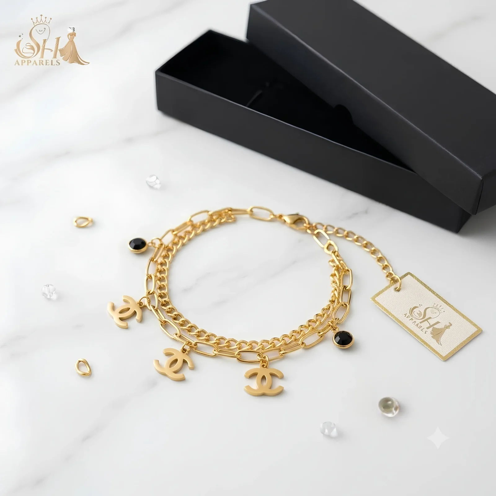 Artisttics Puzzle Nacklace,Double Chain Bracelet