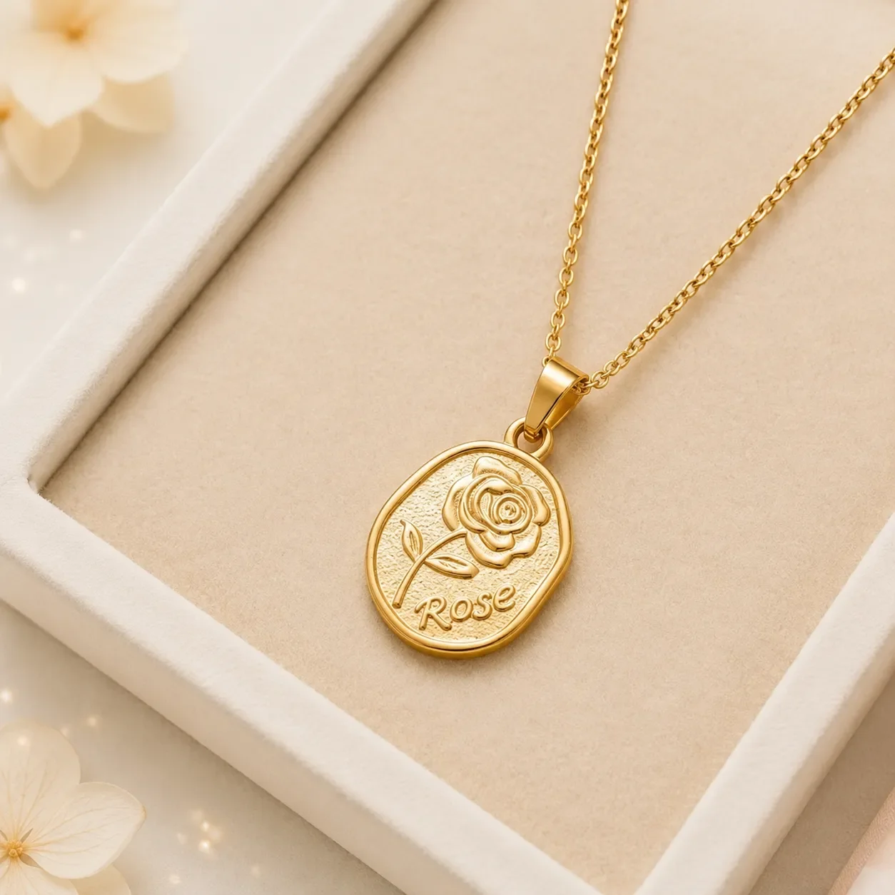 Gold Coin Rose Nacklace,Stainless steel stylish Ear ring,Baybo Ring