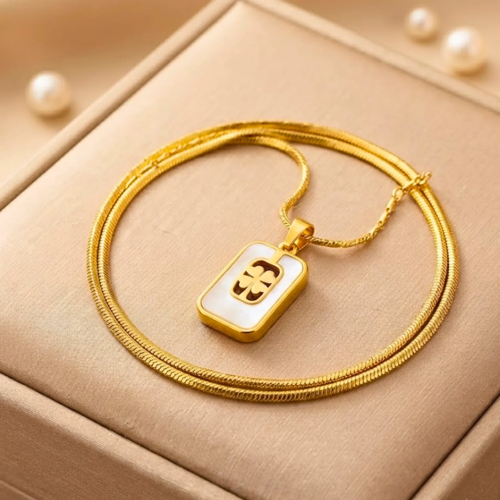 Gold Ticket  Necklace ,1Karrat parls studs
