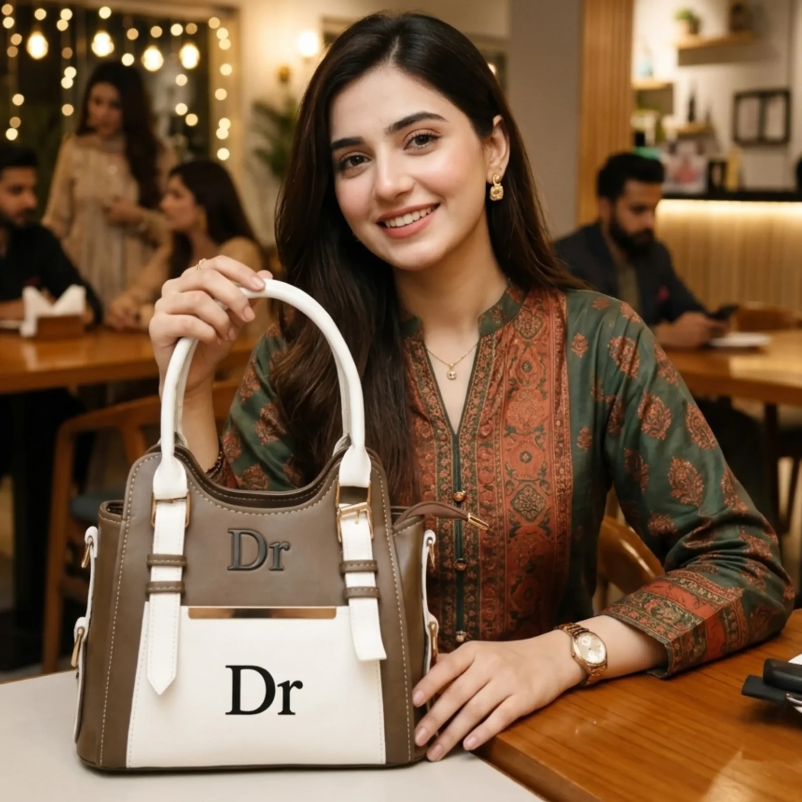 DOUBLE TONE CHIC  HANDBAG